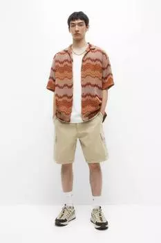 Шорты-бермуды карго Pull&Bear, бежевый