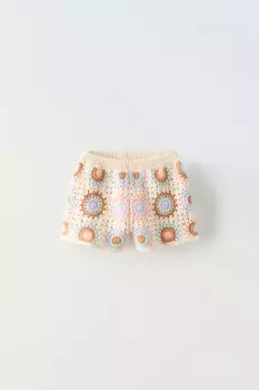 Шорты-бермуды крючком ZARA, цвет lilac