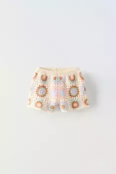 Шорты-бермуды крючком ZARA, цвет lilac