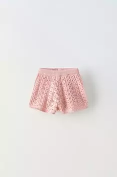 Шорты-бермуды крючком ZARA, розовый