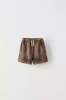 Шорты-бермуды palm tree ZARA, коричневый