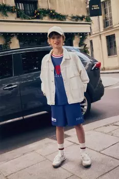 Шорты-бермуды paris с отделкой ZARA, синий