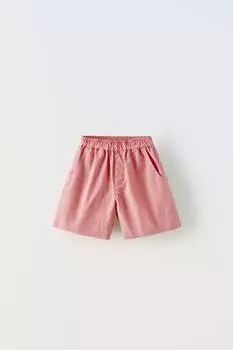 Шорты бермуды поплин ZARA, розовый