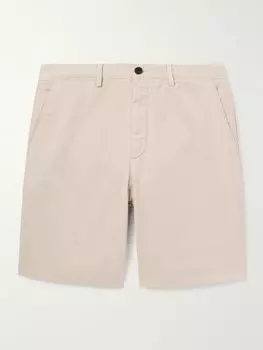 Шорты-бермуды прямого покроя из хлопчатобумажной смесовой саржи, окрашенные в готовом виде MR P., бежевый