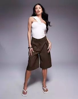 Шорты-бермуды River Island коричневого цвета