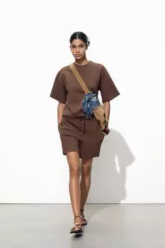 Шорты-бермуды с блокировкой ZARA, коричневый