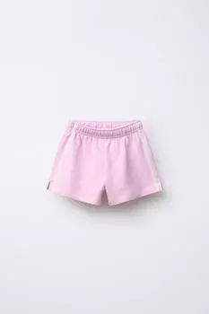 Шорты-бермуды с боковыми резинками ZARA, цвет Chalk pink
