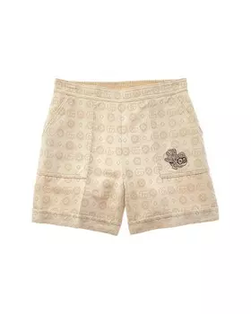 Шорты-бермуды с геометрическим рисунком Gucci Double G, белый