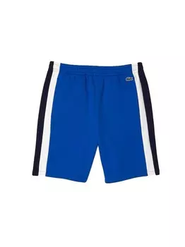Шорты-Бермуды с классическим логотипом под кожу крокодила Lacoste, синий