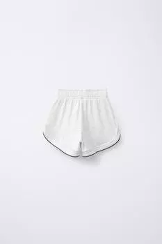 Шорты-бермуды с контрастной отделкой ZARA, серый марл