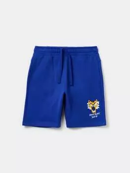 Шорты-Бермуды с кулиской и принтом Ovs, цвет royal blue