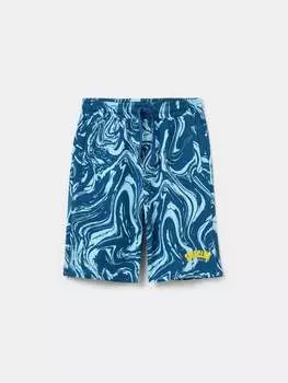 Шорты-Бермуды с кулиской и принтом Ovs, цвет blue/light blue