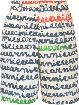 Шорты-бермуды с логотипом Marni, белый