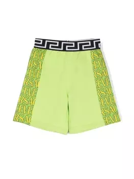 Шорты-бермуды с логотипом Versace Kids, зеленый