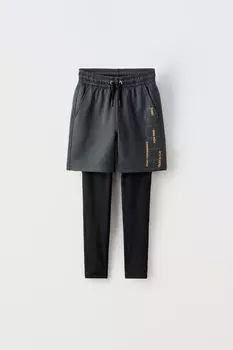 Шорты-бермуды с лозунгом ZARA, серый