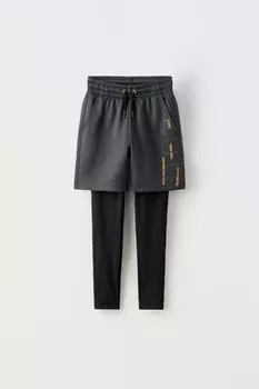 Шорты-бермуды с лозунгом ZARA, серый