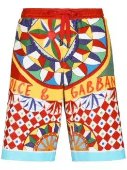 Шорты-бермуды с принтом Carreto DOLCE & GABBANA, желтый