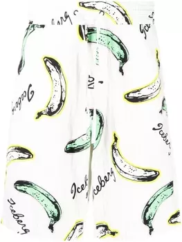 Шорты-бермуды с принтом Iceberg, белый