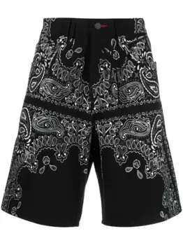 Шорты-бермуды с принтом пейсли Philipp Plein, черный