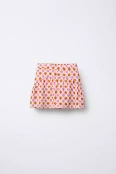 Шорты-бермуды с солнечным принтом ZARA, розовый