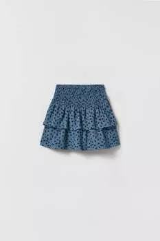 Шорты-бермуды с текстурированным цветочным цветком ZARA, синий