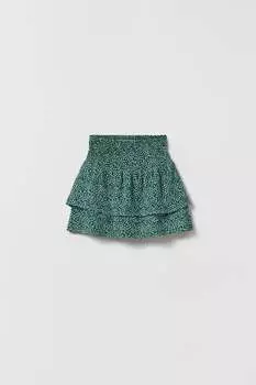 Шорты-бермуды с текстурированным цветочным цветком ZARA, зеленый