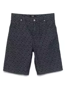 Шорты-бермуды с вышивкой FENDI, синий