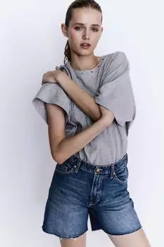 Шорты-Бермуды с высокой посадкой H&M, синий