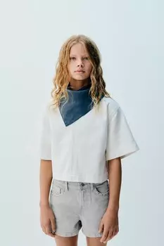 Шорты-бермуды с заклепками ZARA, серый