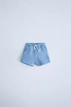 Шорты-бермуды с затяжкой ZARA, синий