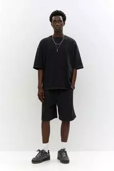 Шорты-Бермуды Stwd Jogger Pull And Bear, черный