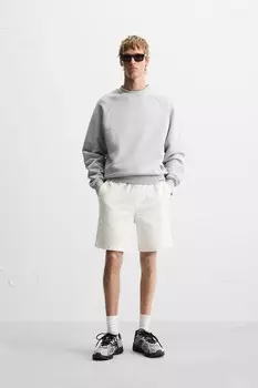 Шорты-бермуды свободного кроя ZARA, серый