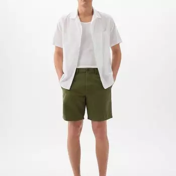 Шорты-Бермуды свободного покроя из хлопка и льна Gap, зеленый