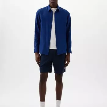Шорты-Бермуды свободного покроя из хлопка и льна Gap, синий