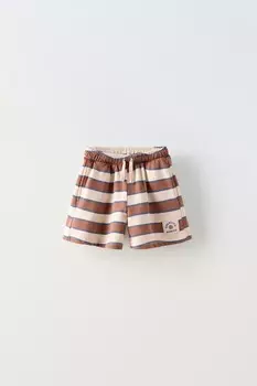 Шорты-бермуды в полоску с этикеткой ZARA, цвет striped