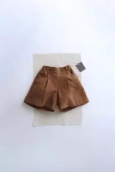 Шорты-бермуды в полоску ZARA, цвет toffee