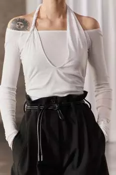 Шорты бермуды в тонную полоску ZARA, черный