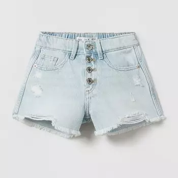 Шорты бермуды Zara Frayed Denim, голубой
