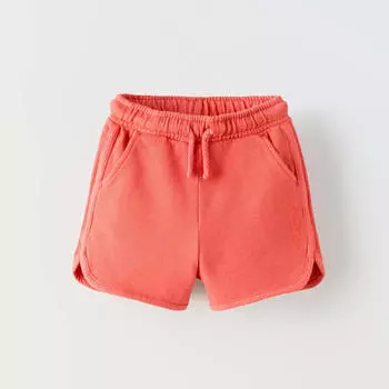 Шорты-бермуды Zara Summer Camp Embroidered Slogan And Trims, красный