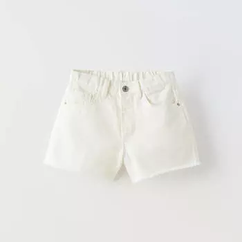 Шорты-бермуды Zara Summer Camp Mom Fit, белый