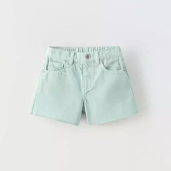 Шорты-бермуды Zara Summer Camp Mom Fit, светло-зеленый
