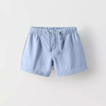 Шорты-бермуды Zara Summer Camp Plain-coloured, голубой