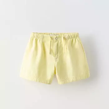 Шорты-бермуды Zara Summer Camp Plain-coloured, желтый