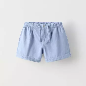 Шорты-бермуды Zara Summer Camp Plain-coloured, голубой