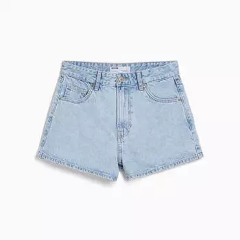 Шорты Bershka Mom Fit Denim, синий