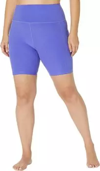 Шорты Beyond Yoga Plus Size Spacedye Team Pockets High-Waisted Biker Shorts, цвет Ultra Violet Heather