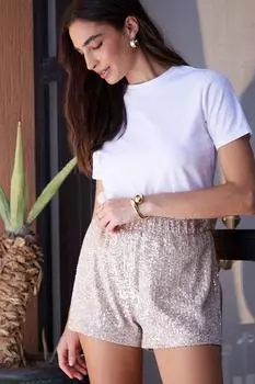 Шорты без рукавов с пайетками 'Shania' Threadbare, металлик