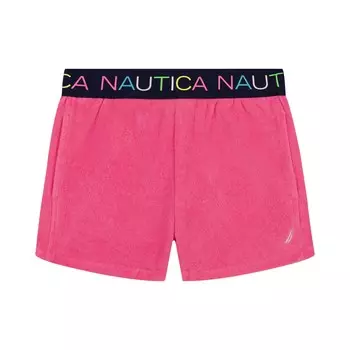 Шорты без застежек с логотипом Nautica Little Girls (4-6X), цвет Lic Red