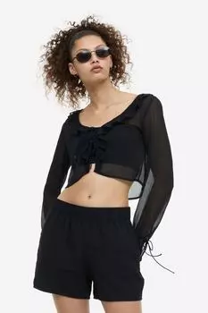 Шорты без застежки H&M, черный