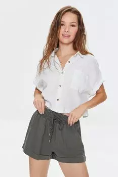 Шорты без застежки с манжетами на шнурке Forever 21, оливковый